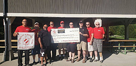 Kinsmen present $3,500 cheque to Rick Nemett for Anita May stage