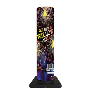 Golden Willow to Red Stars firework shell
