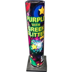 Purple with Green Glitter fireworks shell