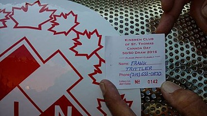 St. Thomas Kinsmen 2015 50/50 Winning Ticket
